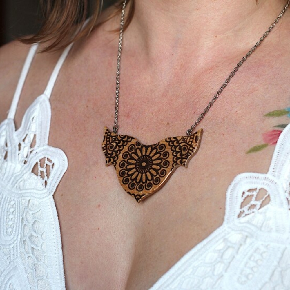 Wooden Mandala Necklace